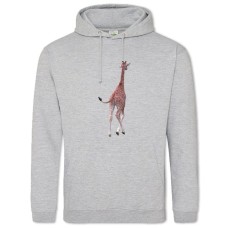 Hoodie with Print Giraffe Going Somewhere - 2XL grey