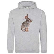 Hoodie with Print Wild Rabbit Sits - 2XL grey