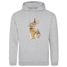 Hoodie with Print Cute Rabbit - 2XL grey