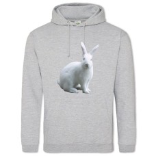 Hoodie with Print White Rabbit - 2XL grey