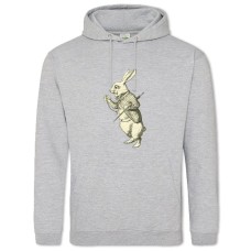 Hoodie with Print Rabbit From Alice In Wonderland - 2XL grey