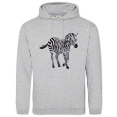 Hoodie with Print Zebra Walks - 2XL grey