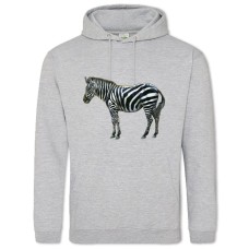 Hoodie with Print Zebra - 2XL grey