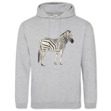 Худи с принтом Раскрашенная Зебра - 2XL серый