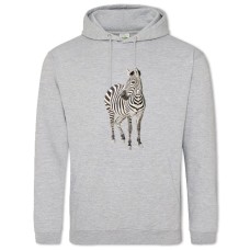 Hoodie with Print Zebra Stands - 2XL grey