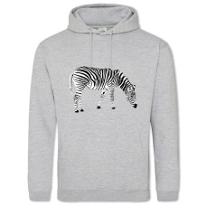 Hoodie with Print Zebra Looks For Grass - 2XL grey