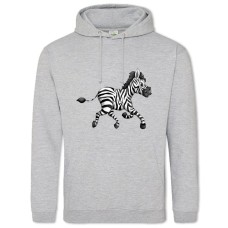 Hoodie with Print Small Zebra From Cartoon - 2XL grey