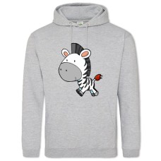 Hoodie with Print Cute Zebra From Cartoon - 2XL grey