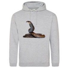Hoodie with Print Snake With Tongue - 2XL grey