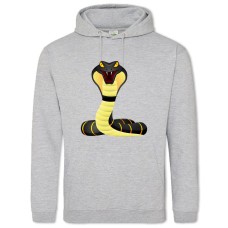 Hoodie with Print Snake From Cartoon - 2XL grey