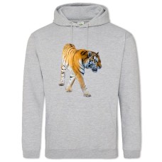 Hoodie with Print Tiger Walks - 2XL grey