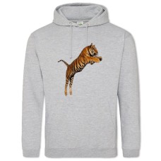 Hoodie with Print Tiger Jumps - 2XL grey