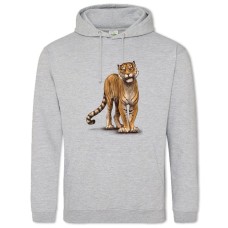 Hoodie with Print Tiger - 2XL grey