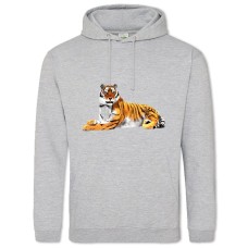 Худі з принтом Брехня Великого Тигра - 2XL сірий