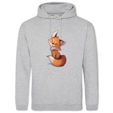 Hoodie with Print Cute Small Fox - 2XL grey
