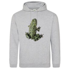 Hoodie with Print Green Frog With Black Spots - 2XL grey