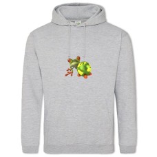 Hoodie with Print Frog Hangs Earth - 2XL grey