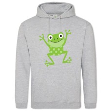 Hoodie with Print Green Frog From Cartoon - 2XL grey