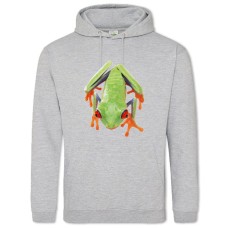 Hoodie with Print Frog With Orange Legs - 2XL grey
