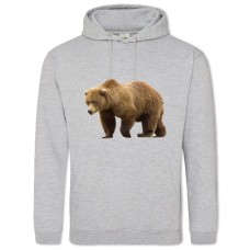 Hoodie with Print Brown Bear - 2XL grey