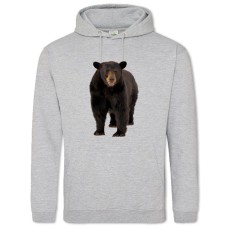 Hoodie with Print Funny Bear - 2XL grey
