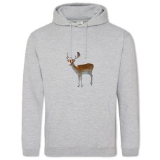 Hoodie with Print Dear With White Spots - 2XL grey