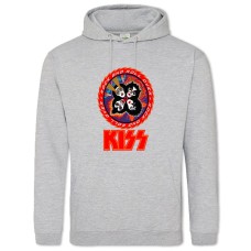 Худі з принтом Кісс 2 - 2XL сірий