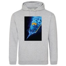 Hoodie with Print The ghost of Kiev in the sunflowers - 2XL grey