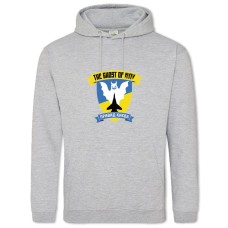 Hoodie with Print Ghost of Kiev Sign - 2XL grey