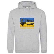 Худі з принтом Я люблю Джавелін - 2XL сірий