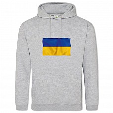 Худи с принтом Государственный Флаг Украины - 2XL серый
