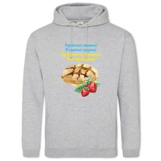 Hoodie with Print Ukrainian strawberries with strawberry flavor - 2XL grey