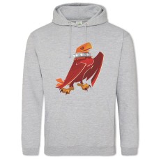 Hoodie with Print Eagle Art - 2XL grey