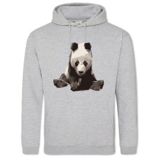 Hoodie with Print Puzzled Panda - 2XL grey