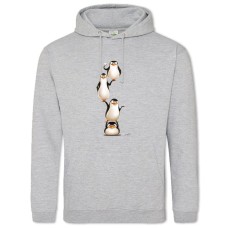Hoodie with Print Pyramide Of Penguins - 2XL grey
