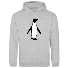 Hoodie with Print Painted Shadow Of Penguin - 2XL grey