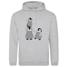 Hoodie with Print Cute Penguin's Family - 2XL grey