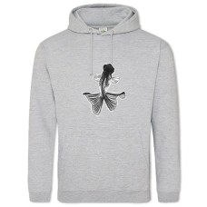 Hoodie with Print Art Of Fish - 2XL grey
