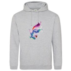 Худи с принтом Раскрашенная Рыба - 2XL серый