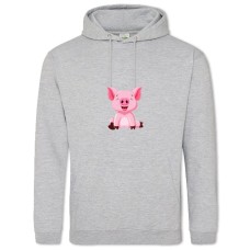 Hoodie with Print Cute Small Pig - 2XL grey