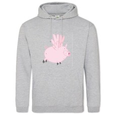Худі з принтом Свиня З Крилами - 2XL сірий