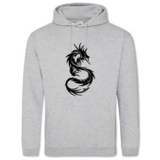 Hoodie with Print Dinosaur - 2XL grey