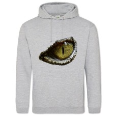 Hoodie with Print Green Eye Of Dinosaur - 2XL grey