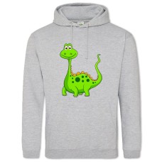 Hoodie with Print Green Funny Dinosaur - 2XL grey