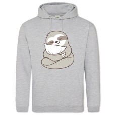 Hoodie with Print Sloth With Pillow - 2XL grey