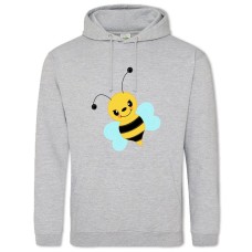 Hoodie with Print Cute Bee From Cartoon - 2XL grey