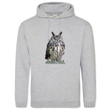Hoodie with Print Angry Funny Owl - 2XL grey