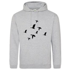 Hoodie with Print Ducks Fly - 2XL grey