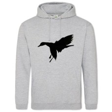Hoodie with Print Duck Flies - 2XL grey