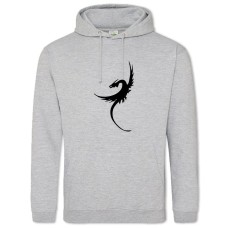 Hoodie with Print Dragon - 2XL grey